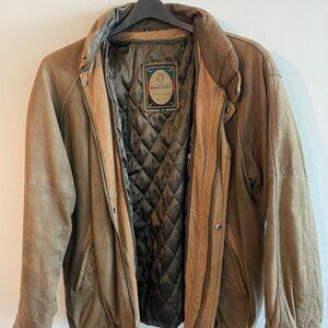 Vintage Members Only Brown Leather Bomber Jacket Retro Coat Men’s Medium